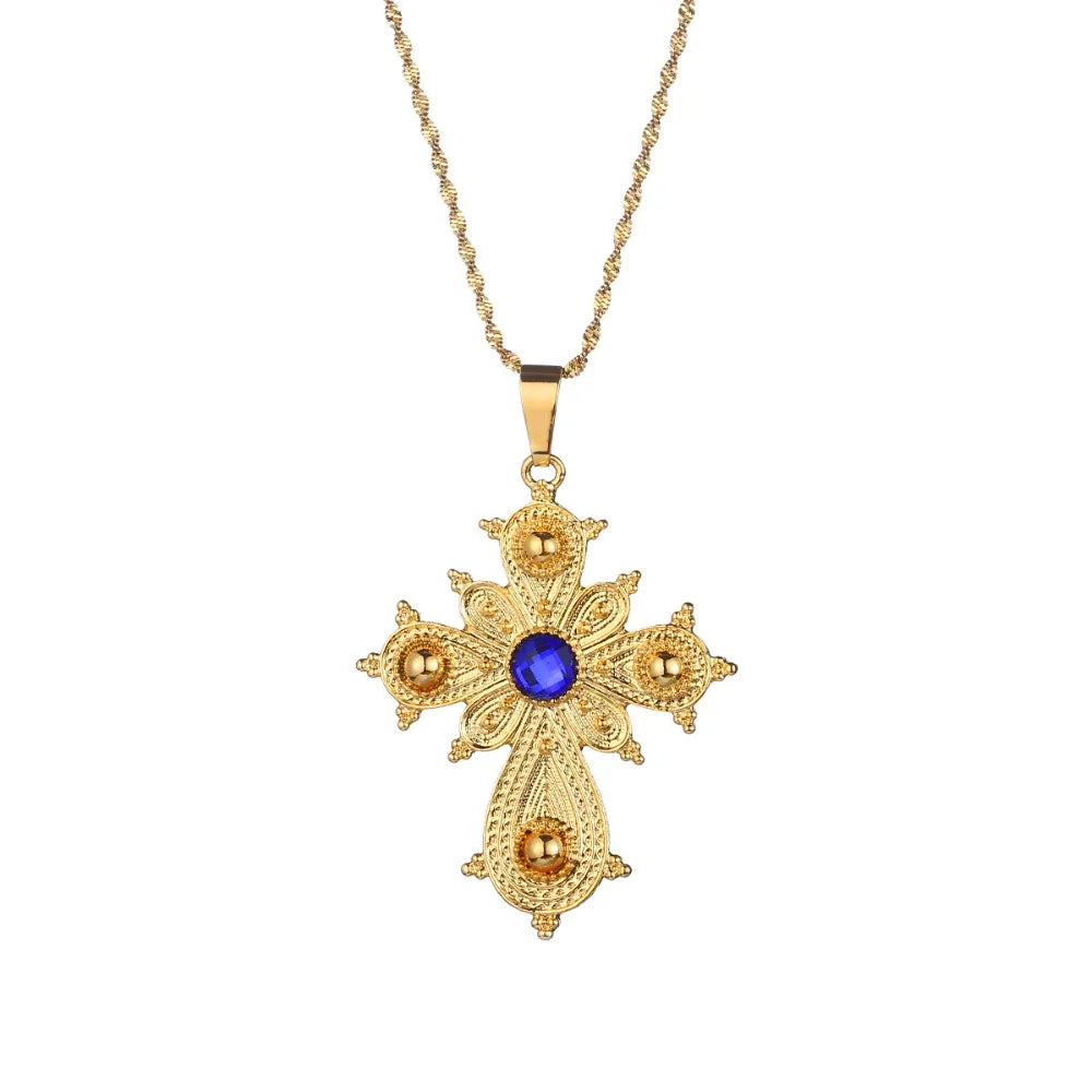 Ethiopian Big Cross Pendant Necklace | Perfect Eritrean Ethnic Jewelry