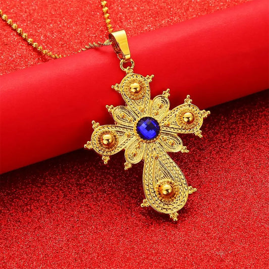 Ethiopian Big Cross Pendant Necklace | Perfect Eritrean Ethnic Jewelry