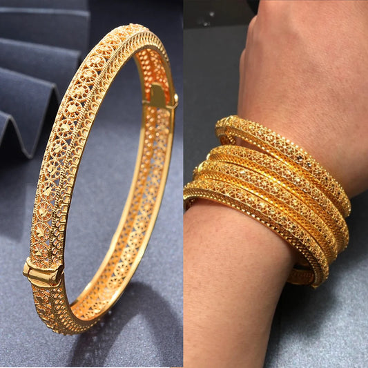 Ethiopian Gold Color Bangles | Women’s Wedding & Ethnic Jewelry Gifts