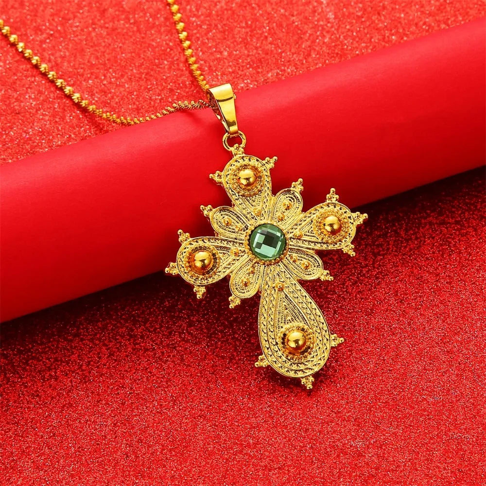 Ethiopian Big Cross Pendant Necklace | Perfect Eritrean Ethnic Jewelry