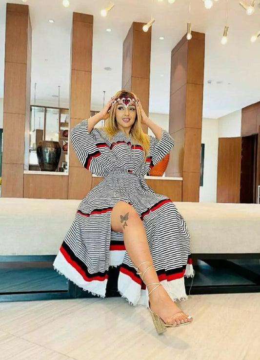 Handwoven Oromo Dress Traditional Ethiopian Wellega Outfit ethgebya gebeya habesha