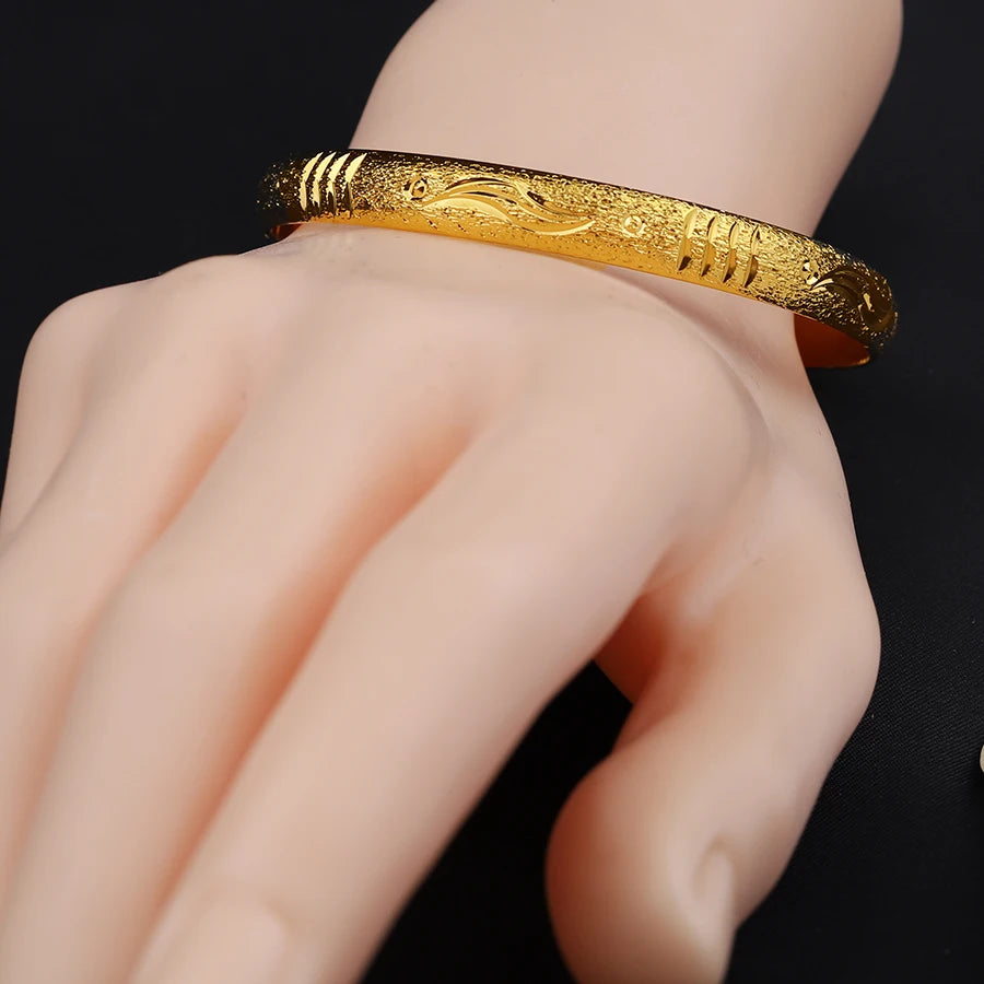 Golden 6-Piece Ethiopian Bracelets Set | Girls & Women Fashion Jewelry Gift
