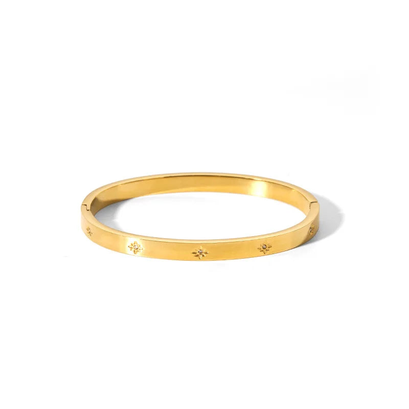 Waterproof Cubic Zirconia Bangles | Luxury Stainless Steel Bracelets