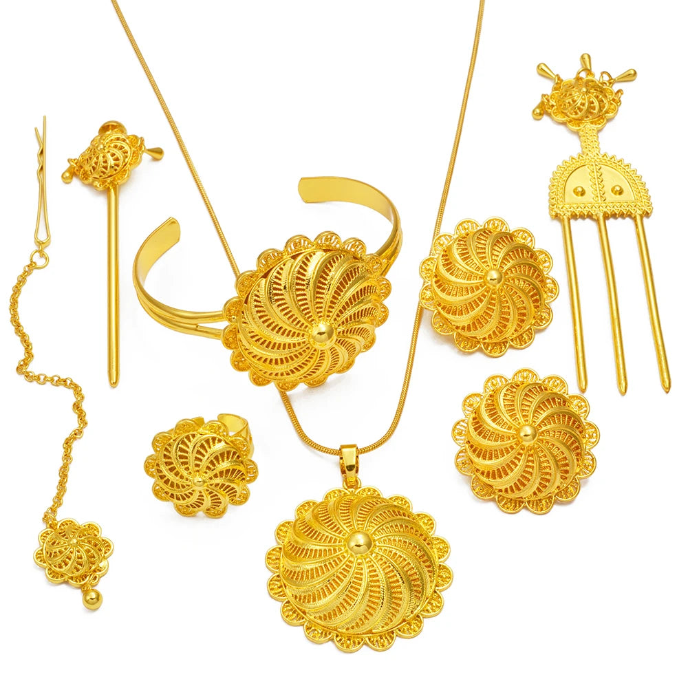Ethiopian Habesha Bridal Jewelry Set | Elegant Wedding Accessories