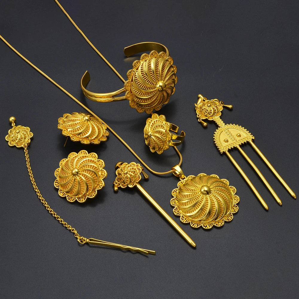 Ethiopian Habesha Bridal Jewelry Set | Elegant Wedding Accessories