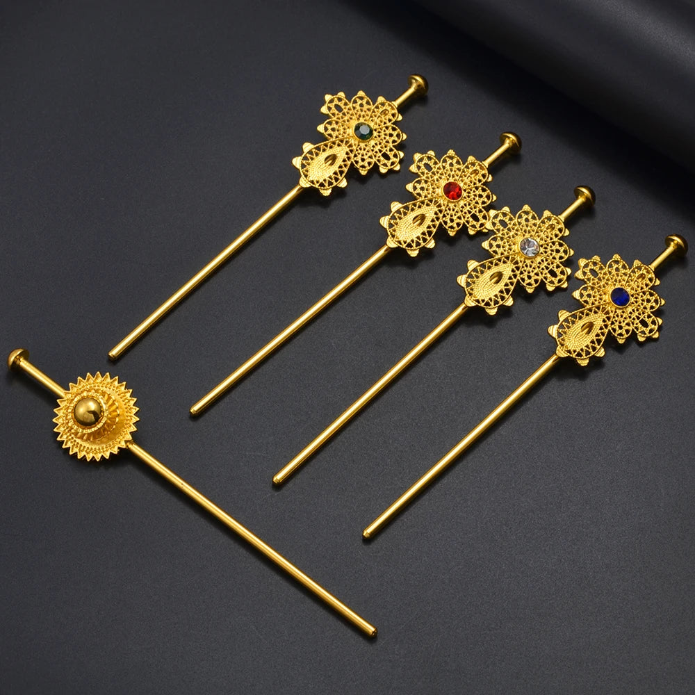 Ethiopian Hairpin Jewelry | Habesha Eritrean Wedding Head Accessory