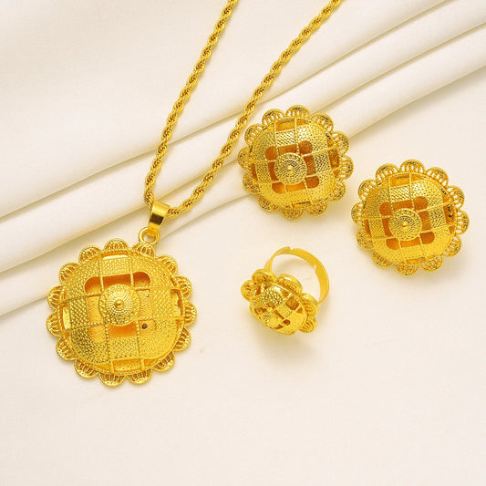 24K Gold Plated Ethiopian Jewelry Set | Bridal Habesha Accessories