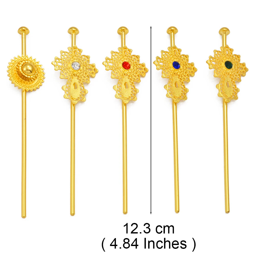 Ethiopian Hairpin Jewelry | Habesha Eritrean Wedding Head Accessory