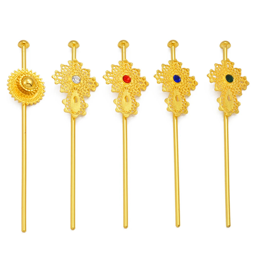Ethiopian Hairpin Jewelry | Habesha Eritrean Wedding Head Accessory