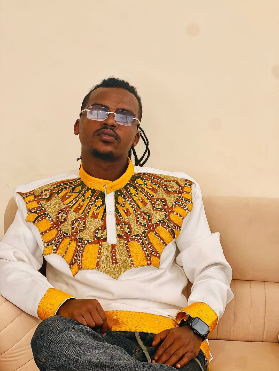 Luxury Yellow Habesha Men’s Shirt | Modern Ethiopian Traditional Wear