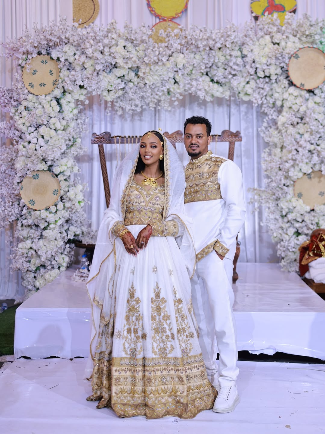 Luxury Gold Habesha Couples Matching Set | New Wedding Outfit