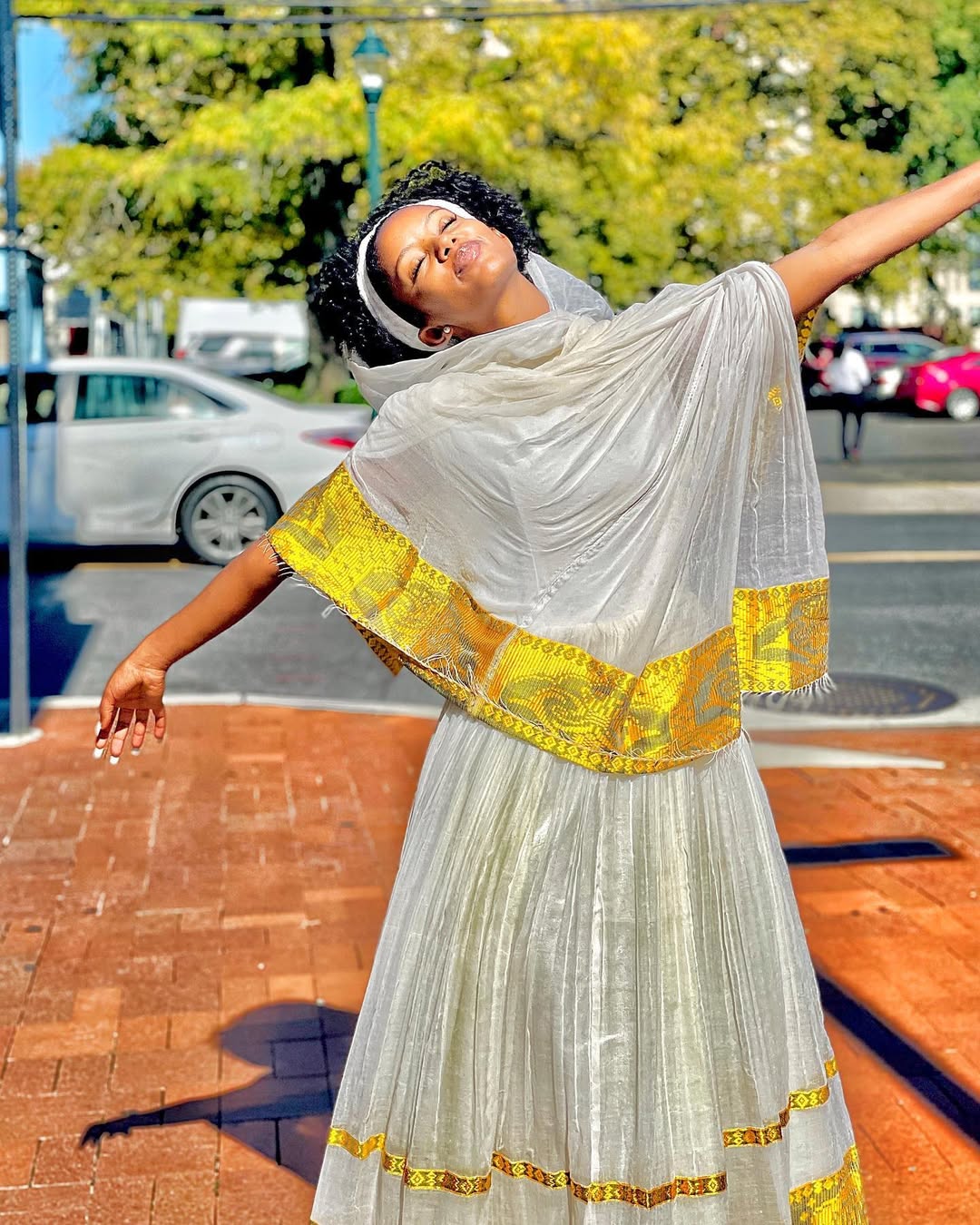 Yellow Zuria Tibeb Habesha Kemis | Ethiopian Cultural Dress