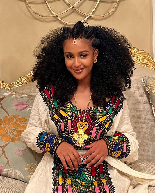 Cultural Habesha Kemis for Women, Axum Tilet Eritrean & Ethiopian Traditional Dress