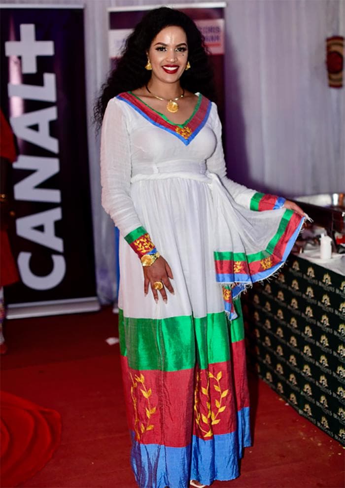 Eritrean Flag Habesha Kemis for Women, Eritrean Patriotic Dress, Long Traditional Eritrea Wear