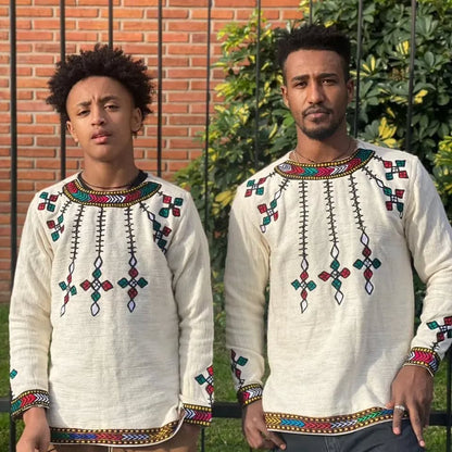Simple Habesha Men’s Shirt | New Modern Ethiopian Traditional Wear
