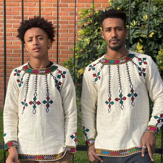 Simple Habesha Men’s Shirt | New Modern Ethiopian Traditional Wear