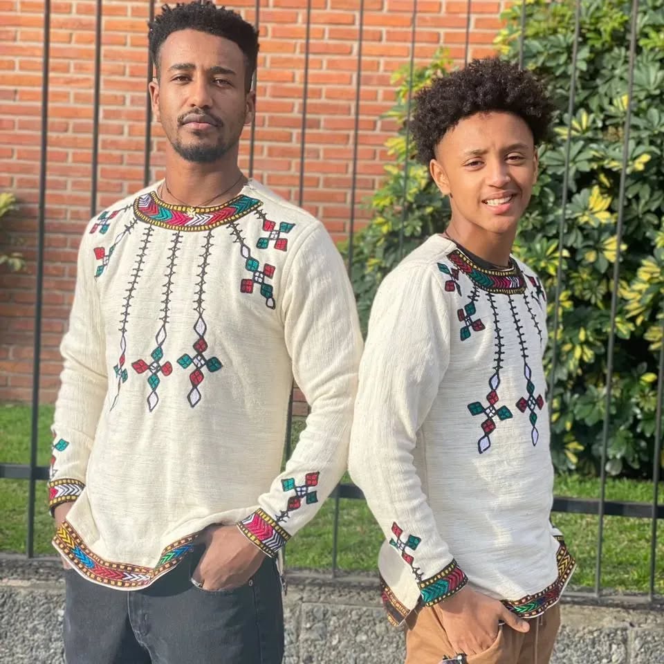 Simple Habesha Men’s Shirt | New Modern Ethiopian Traditional Wear