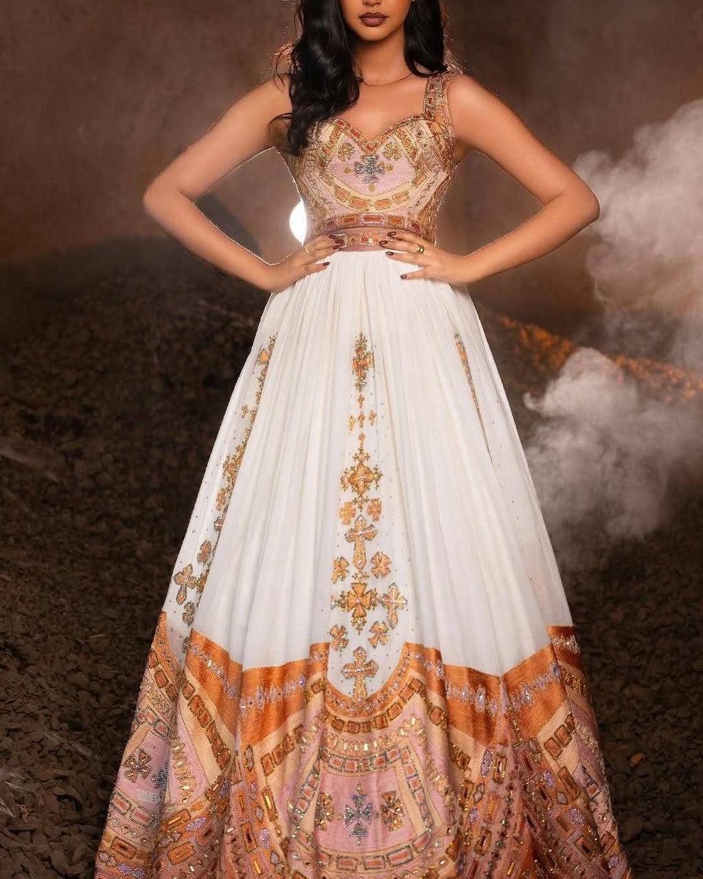 Ethiopian & Eritrean Wedding Kemis, Handmade Cultural Habesha Dress