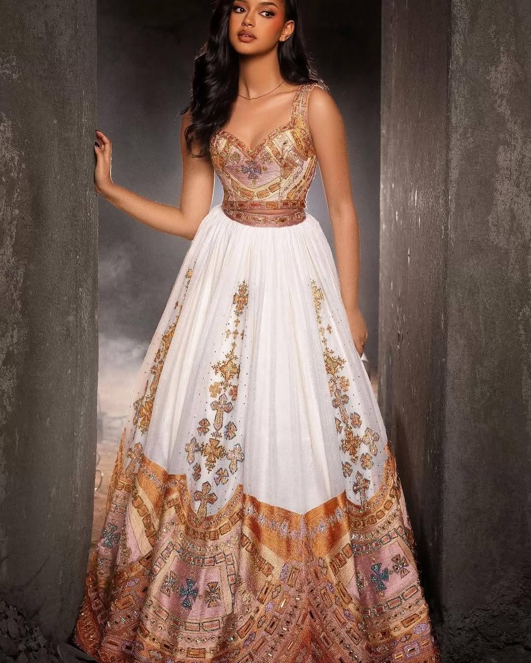 Ethiopian & Eritrean Wedding Kemis, Handmade Cultural Habesha Dress