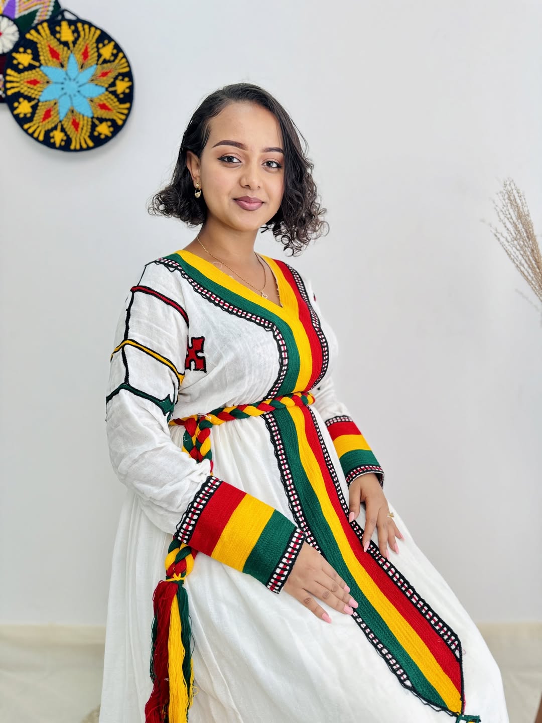 Ethiopian Flag-Inspired Habesha Dress | New Modern Cultural Kemis
