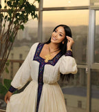 Habesha Kemis, Ethiopian Wedding Cultural Celebration Dress, with Tibeb Embroidery, Women’s Traditional Outfit