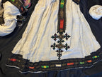 Traditional Habesha Tilet embroidered dress with colorful patterns, Cotton Ethiopian Cultural Dress, Eritrean Kemis