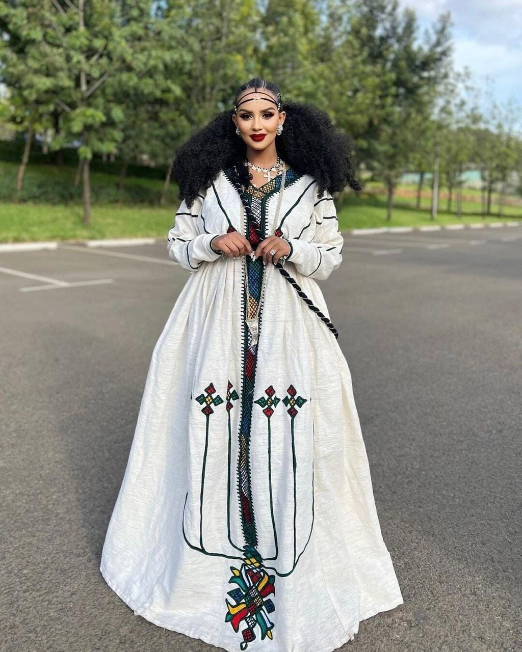 Habesha Kemis: Ethiopian Traditional Clothing, Eritrean Attire, Habesha Cultural Dress, Custom Fit, Fetil Kemis, Handwoven Ye Gondar Dress,