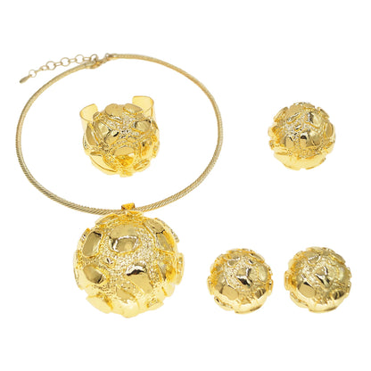 High-Quality Gold Plated Ethiopian Jewelry Set | 4-Piece Wedding Gift