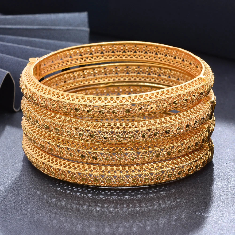 Ethiopian Gold Color Bangles | Women’s Wedding & Ethnic Jewelry Gifts