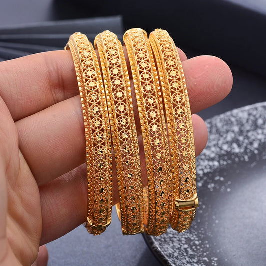 Ethiopian Gold Color Bangles | Women’s Wedding & Ethnic Jewelry Gifts