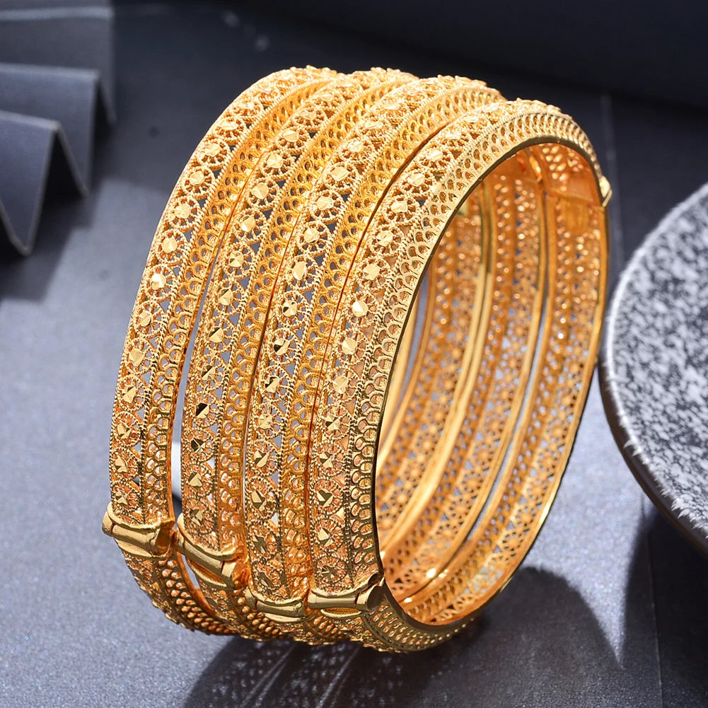 Ethiopian Gold Color Bangles | Women’s Wedding & Ethnic Jewelry Gifts