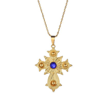 Ethiopian Big Cross Pendant Necklace | Perfect Eritrean Ethnic Jewelry