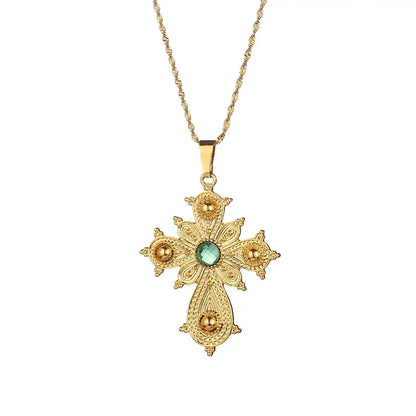 Ethiopian Big Cross Pendant Necklace | Perfect Eritrean Ethnic Jewelry