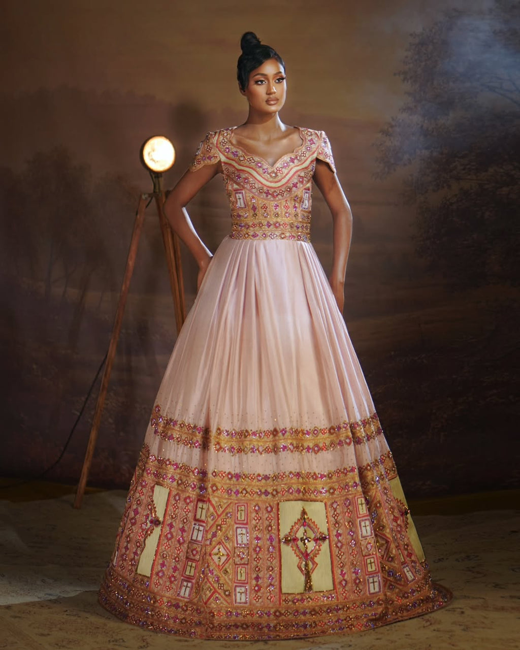 Royal Ethiopian Couple Set | New Golden Embroidered Habesha Attire