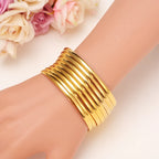 Gold Color Ethiopian Bridal Bracelet | Habesha Wedding Jewelry