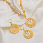 Flower Cross Ethiopian Jewelry Set | Beads Pendant Necklace & Earrings