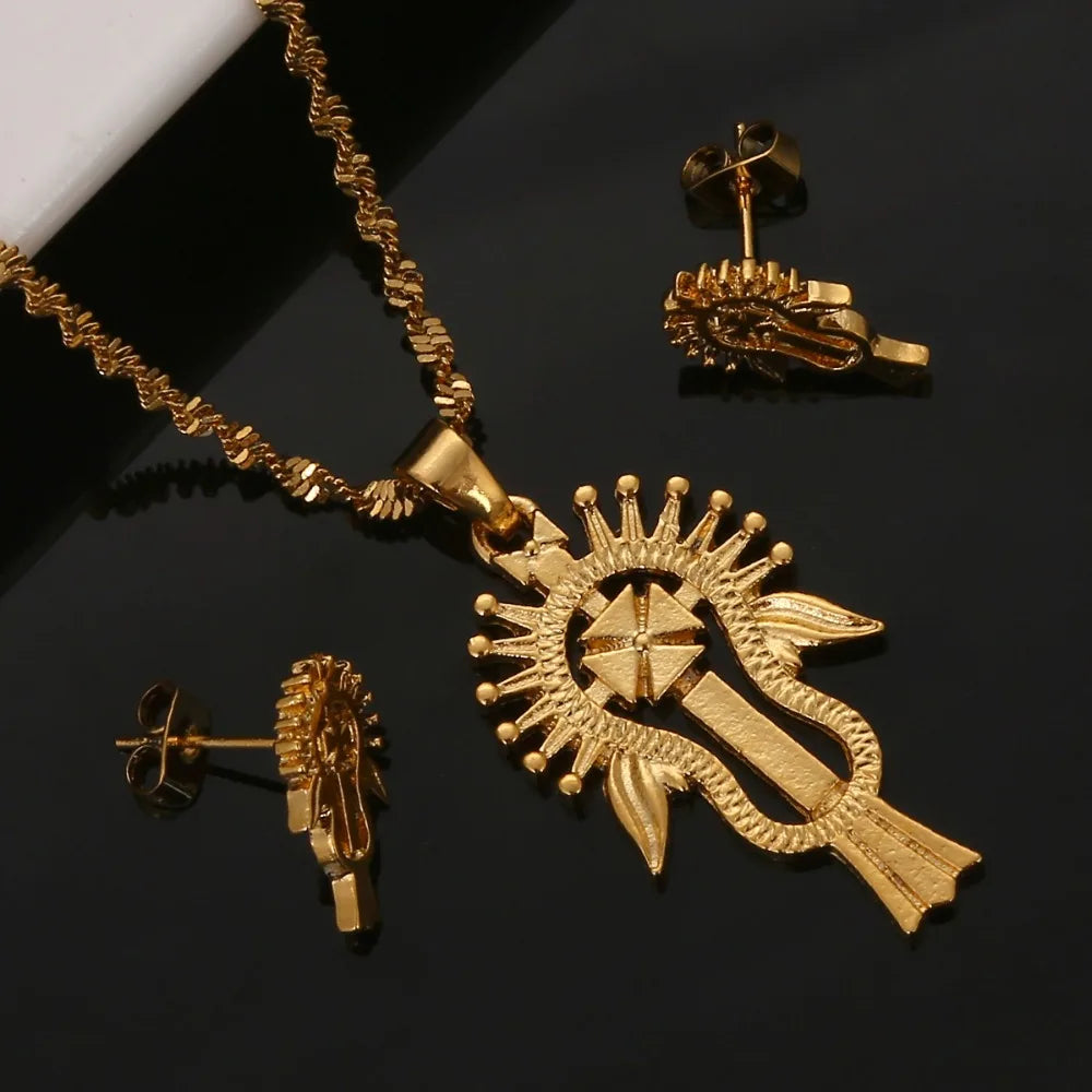 Ethiopian & Eritrean Gold Jewelry Set | Habesha Wedding Gift for Women