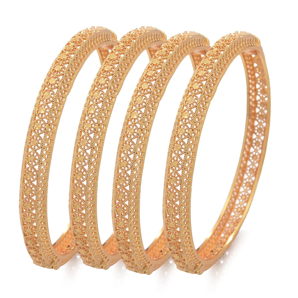 Ethiopian Gold Color Bangles | Women’s Wedding & Ethnic Jewelry Gifts