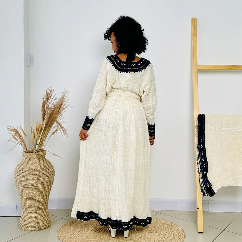 Stylish Pattern Habesha Dress | Modern Ethiopian Traditional Kemis