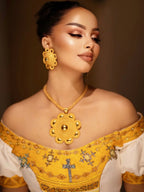 Yellow Modern Zuria Kemis Elegant Handcrafted Ethiopian Dress ethgebya gebeya