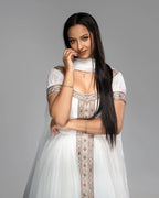 Darker Pink Zuria Kemis | Elegant Tilf Embroidered Ethiopian Dress