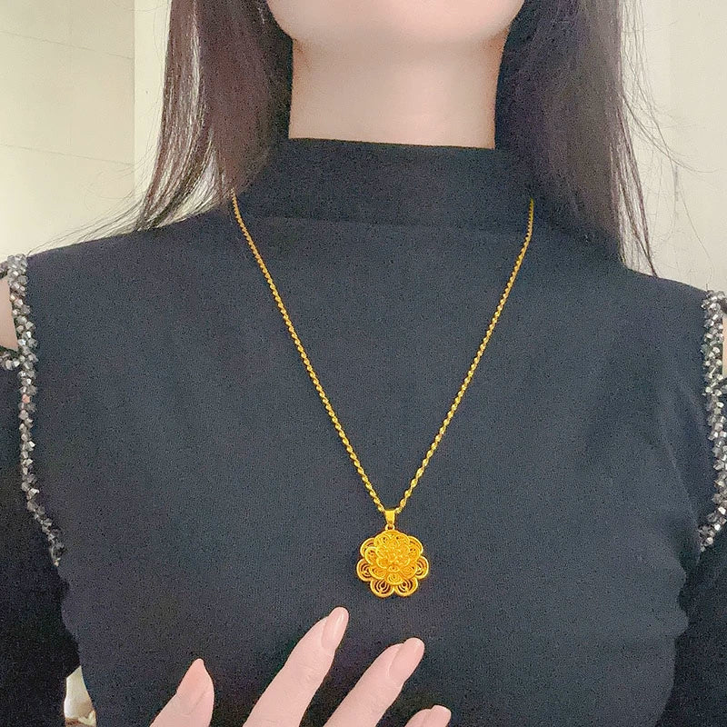 Gold Compass Necklace | Women’s Luxury Pendant & Sweater Chain
