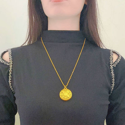 Gold Compass Necklace | Women’s Luxury Pendant & Sweater Chain