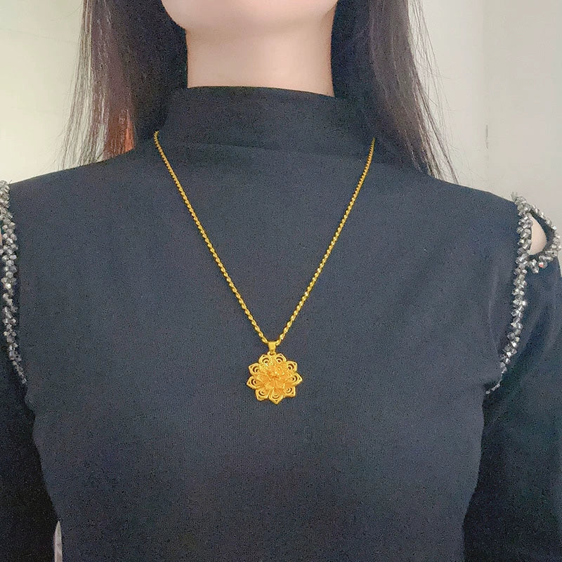 Gold Compass Necklace | Women’s Luxury Pendant & Sweater Chain