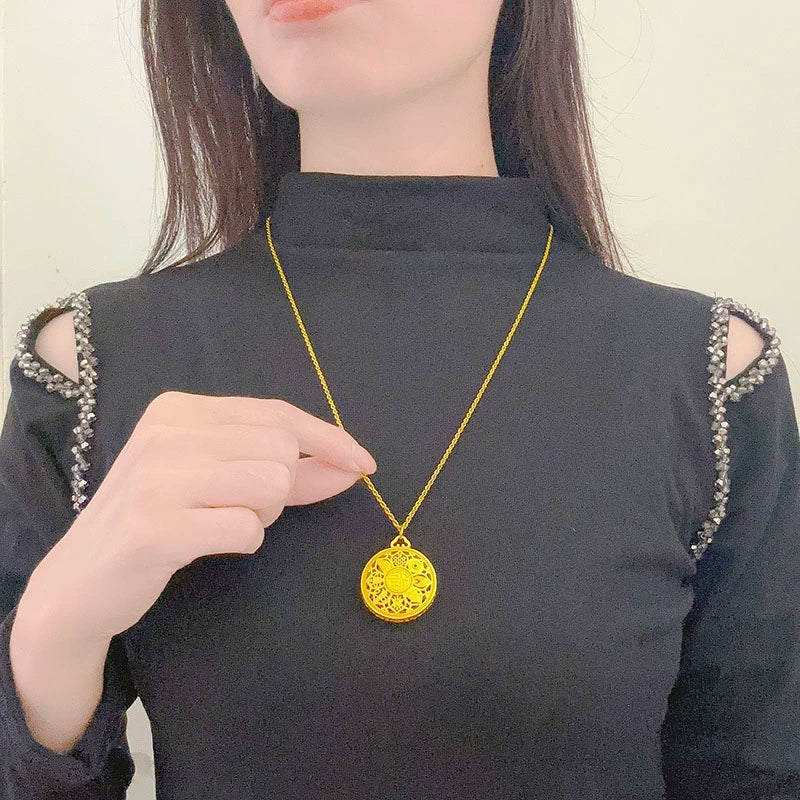 Gold Compass Necklace | Women’s Luxury Pendant & Sweater Chain