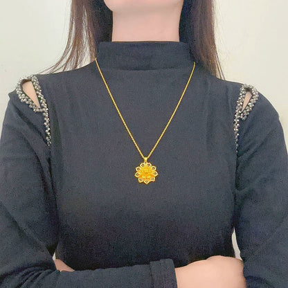 Gold Compass Necklace | Women’s Luxury Pendant & Sweater Chain