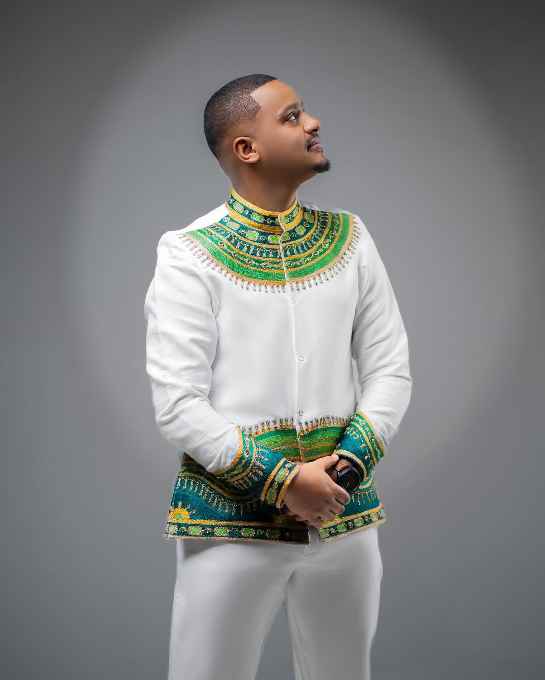 Green & Gold Habesha Couple Outfit New Matching Ethiopian Attire ethgebya gebeya