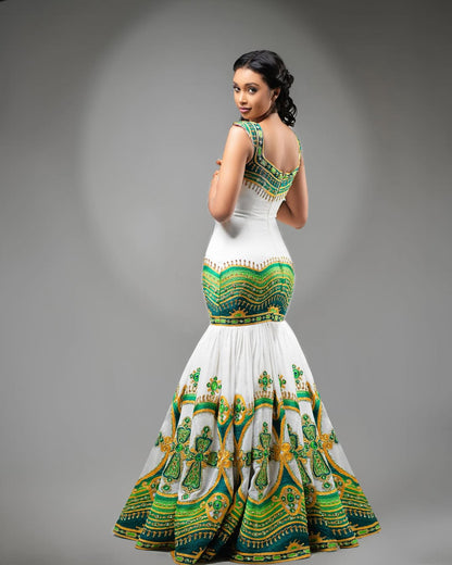 Green & Gold Habesha Couple Outfit New Matching Ethiopian Attire ethgebya gebeya