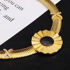 High-Quality Gold Ethiopian Jewelry Set for Girls | Earrings & Necklace