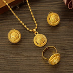 Gold Color Ethiopian & Eritrean Jewelry Set | Necklace, Ring, Pendant